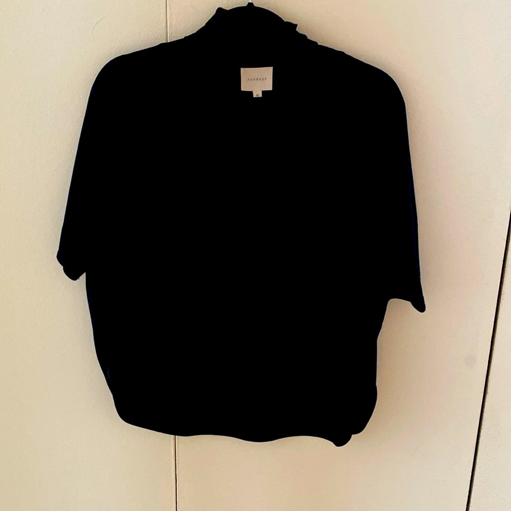 Washed silk top.